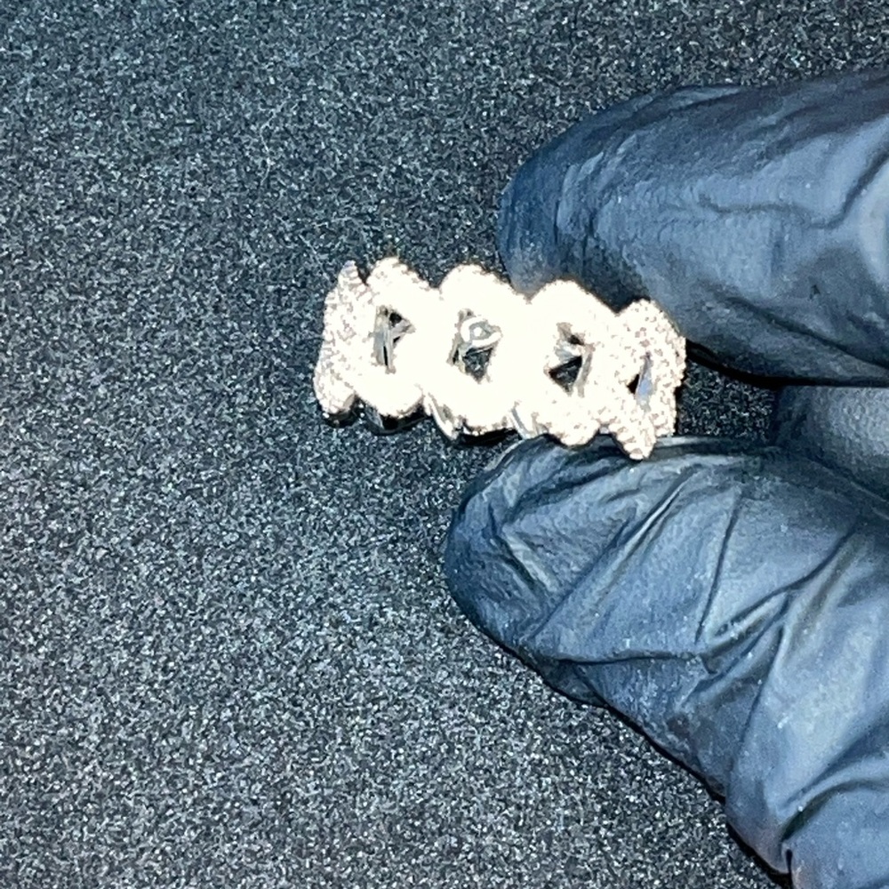Luxe Cuban Link Ring 925 Sterling Silver with GRA Moissanite Diamond-Tested (9) - Picture 4 of 6